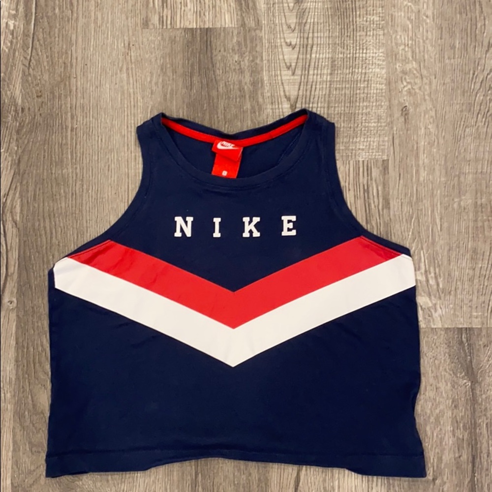 Cropped Nike Racerback Tank Top Red White &Blue